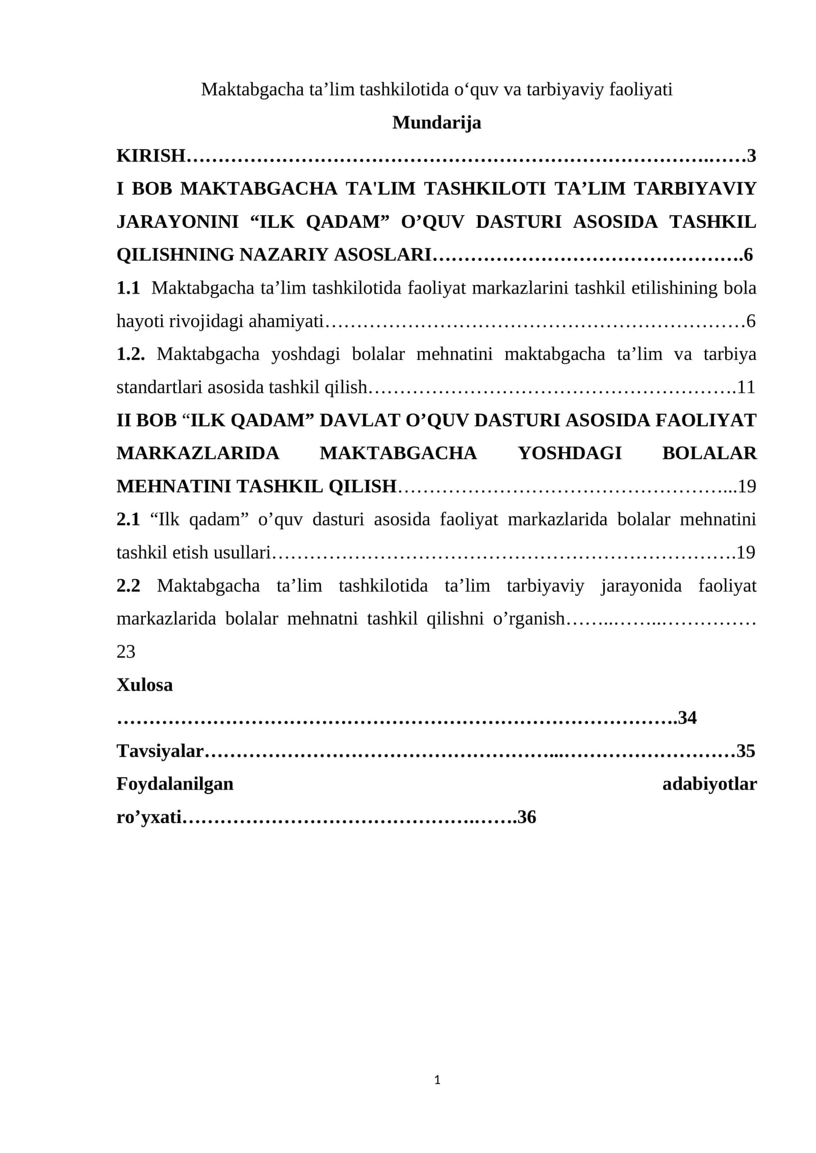Maktabgacha ta’lim tashkilotida o‘quv va tarbiyaviy faoliyati 1