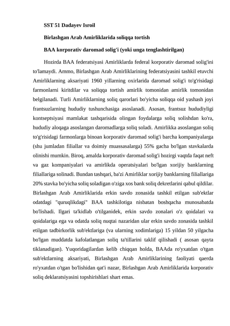 Korporativ daromad soligi 1