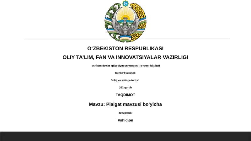 Plaigat mavzusi boʻyicha 1
