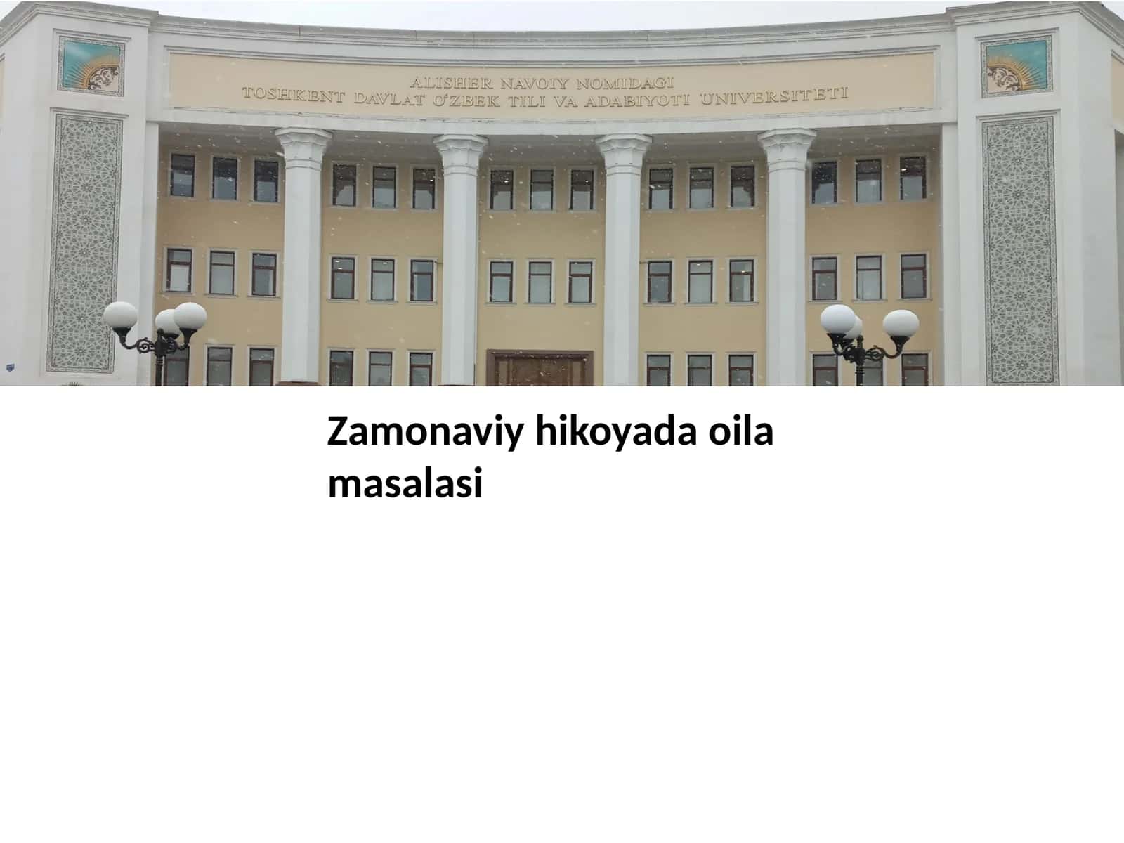 Zamonaviy hikoya da oila masalasi 1