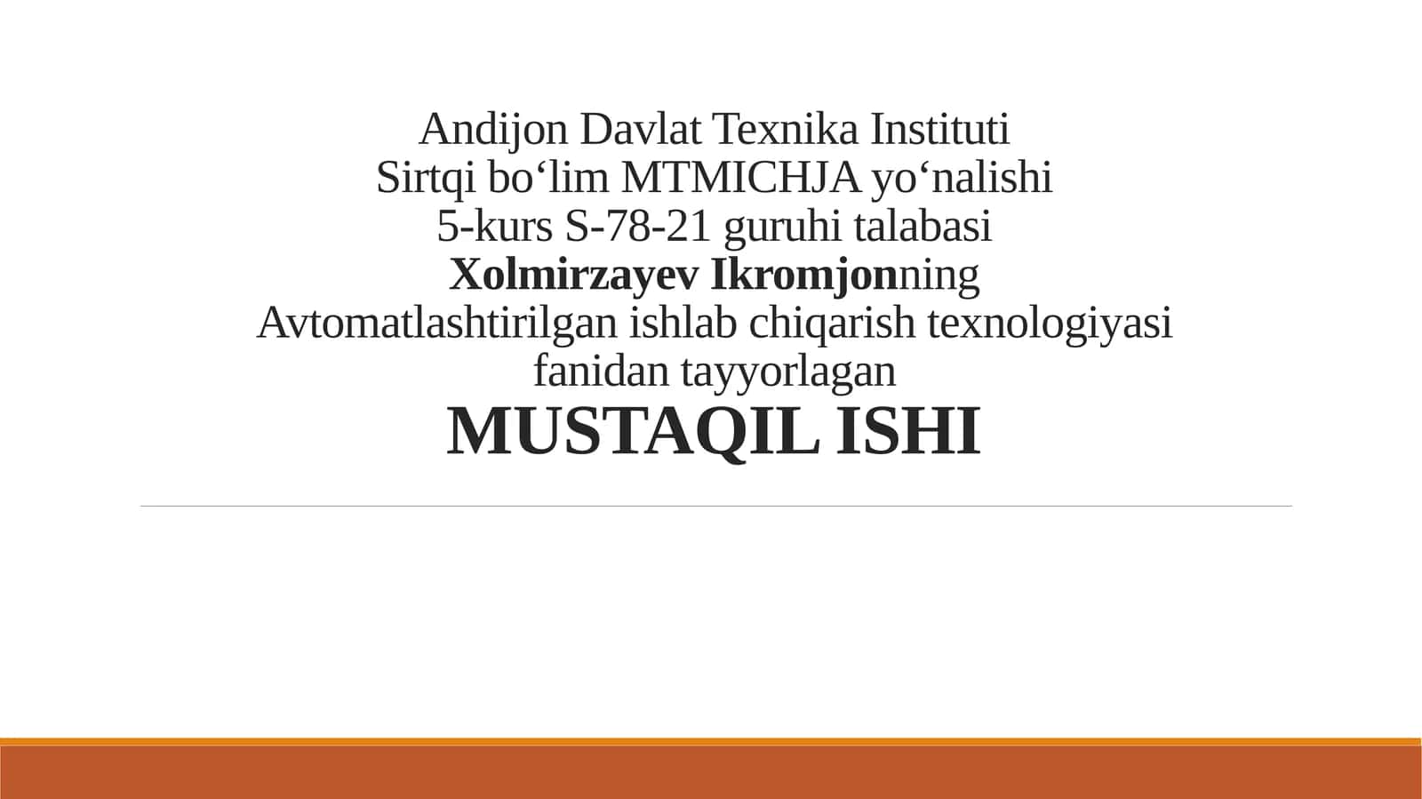 MISlarda ishlov berish sifatini nazorat qilish 1
