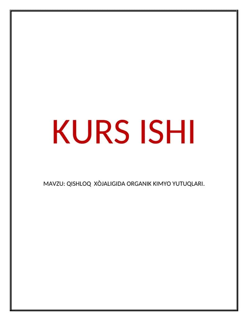 Qishloq xo’jaligida Organik kimyo yutuqlari 1