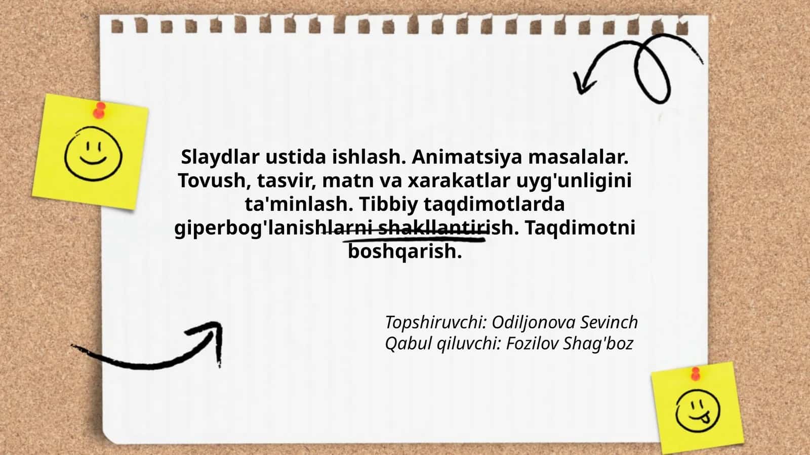 Slaydlar ustida ishlash 1