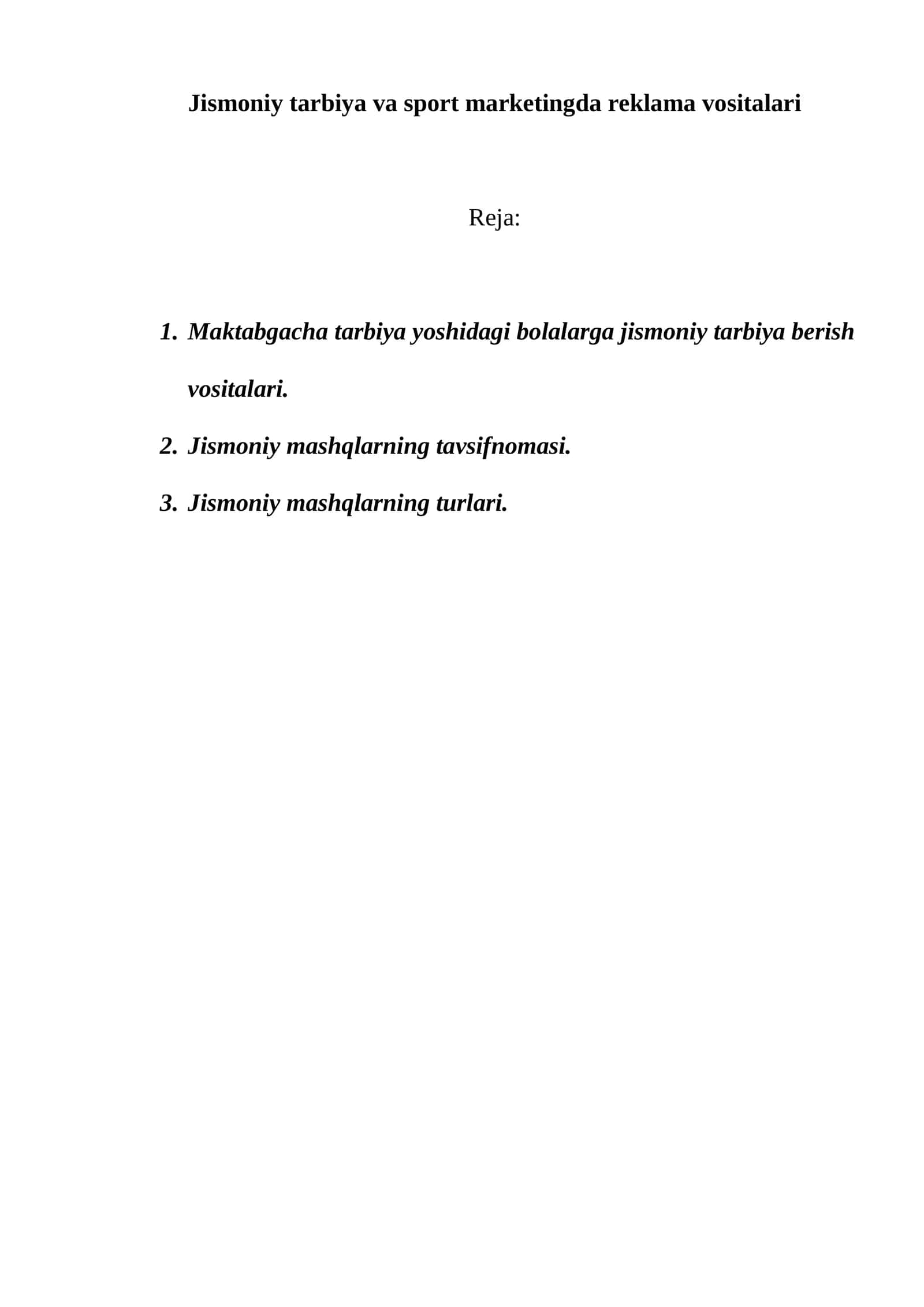 Jismоniy tarbiya va sport marketingda reklama vositalari 1