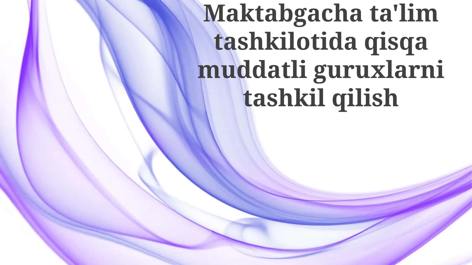 Qisqa muddatli guruhlar ta'rifi 1