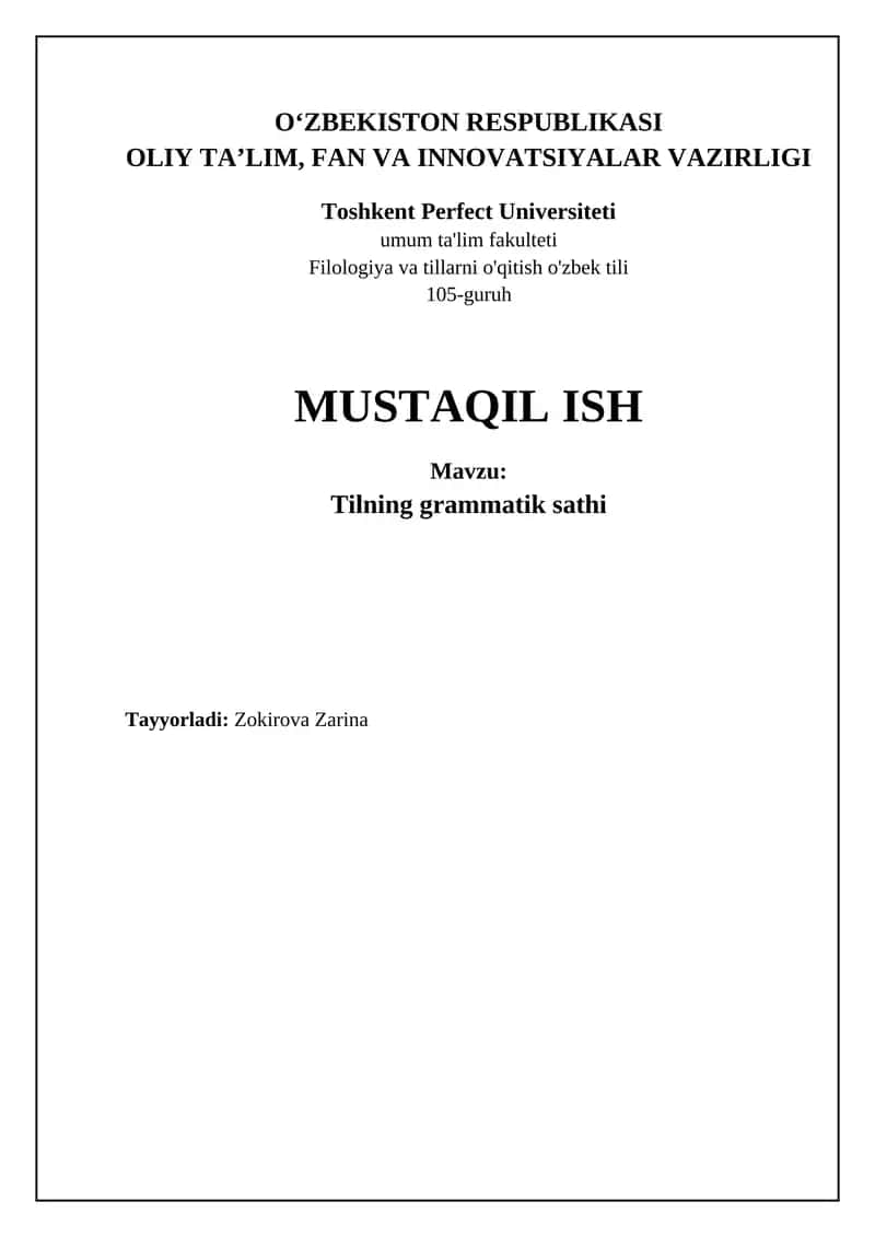Tilning grammatik sathi 1