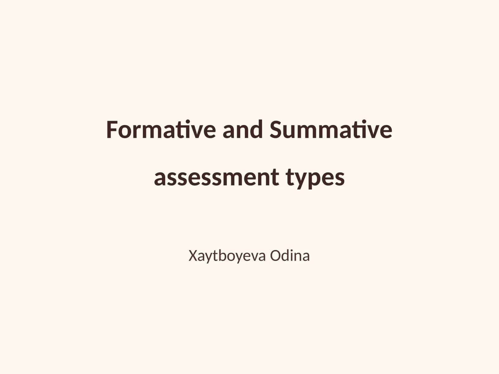 Formative and Summative assessment types 1