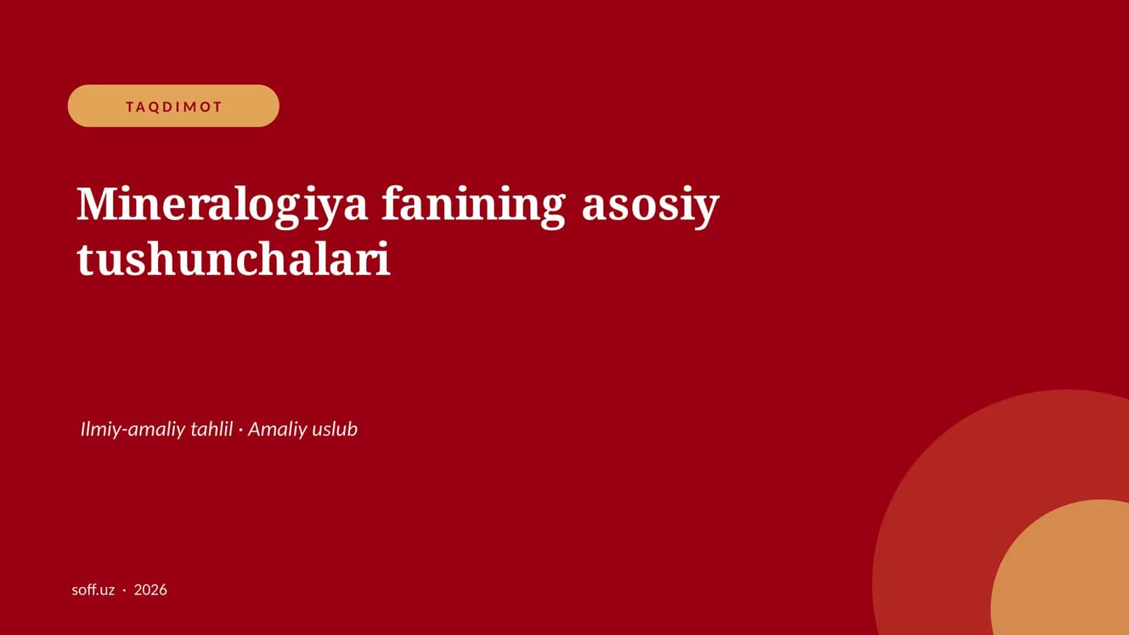 Mineralogiya fanining asosiy tushunchalari 1