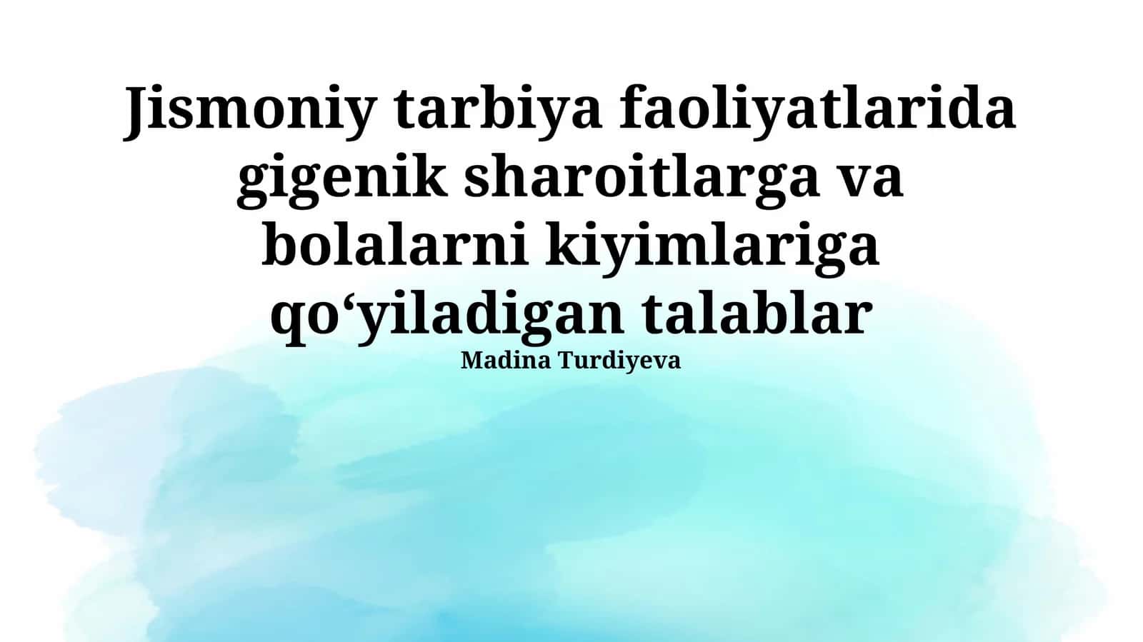 Kiyim-kechak talablari: Umumiy koʻrinish 1