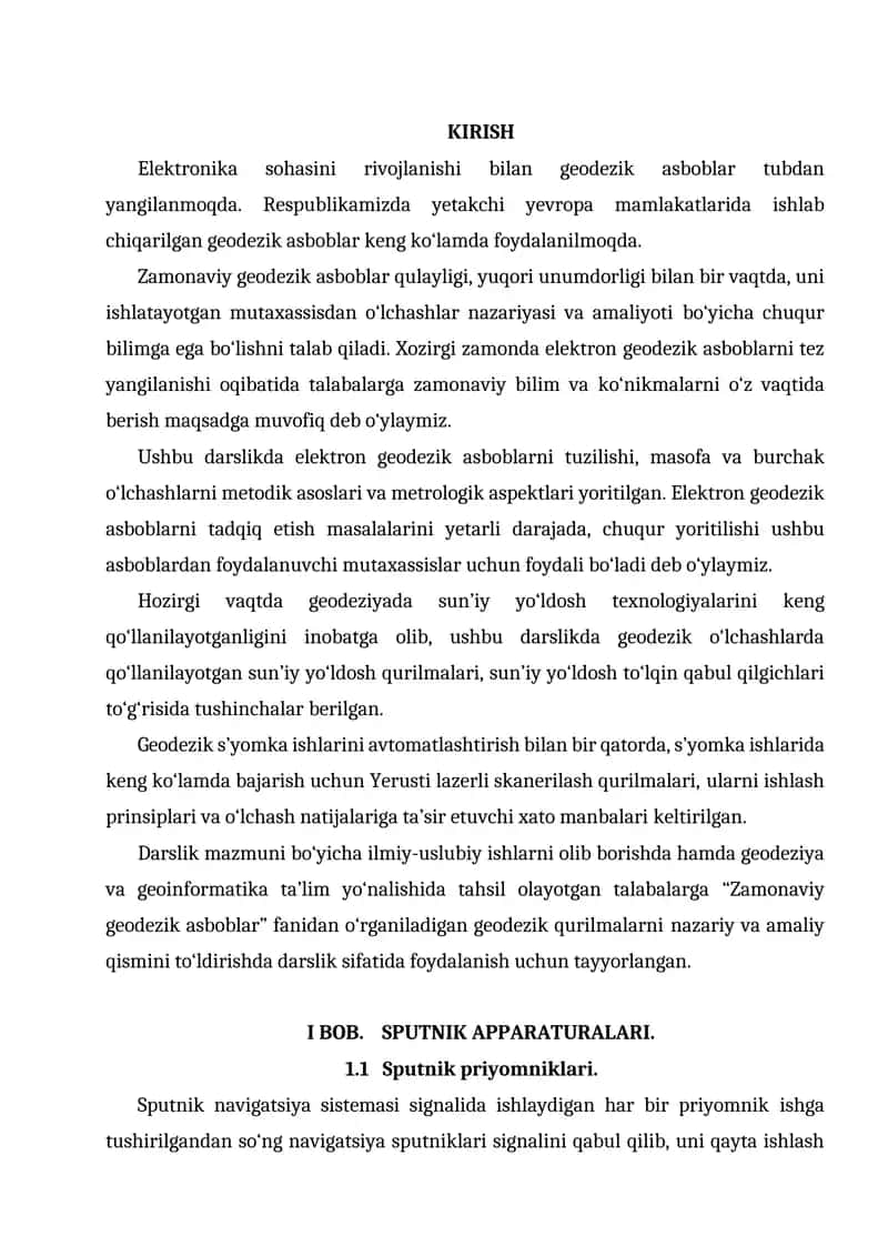 Elektron geodezik asboblarni tuzilishi va amaliyoti 1