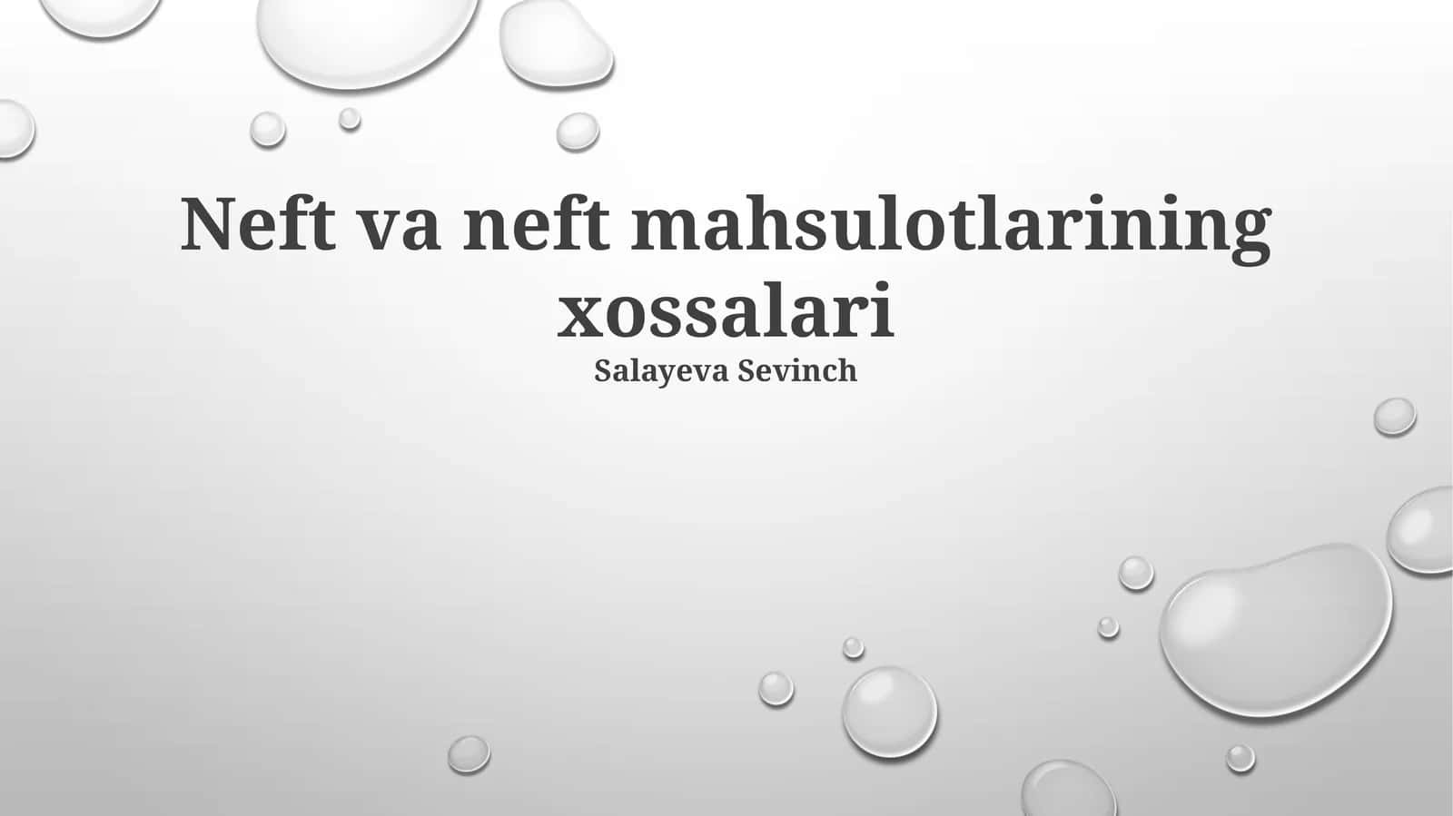 Neft va neft mahsulotlarining xossalari 1