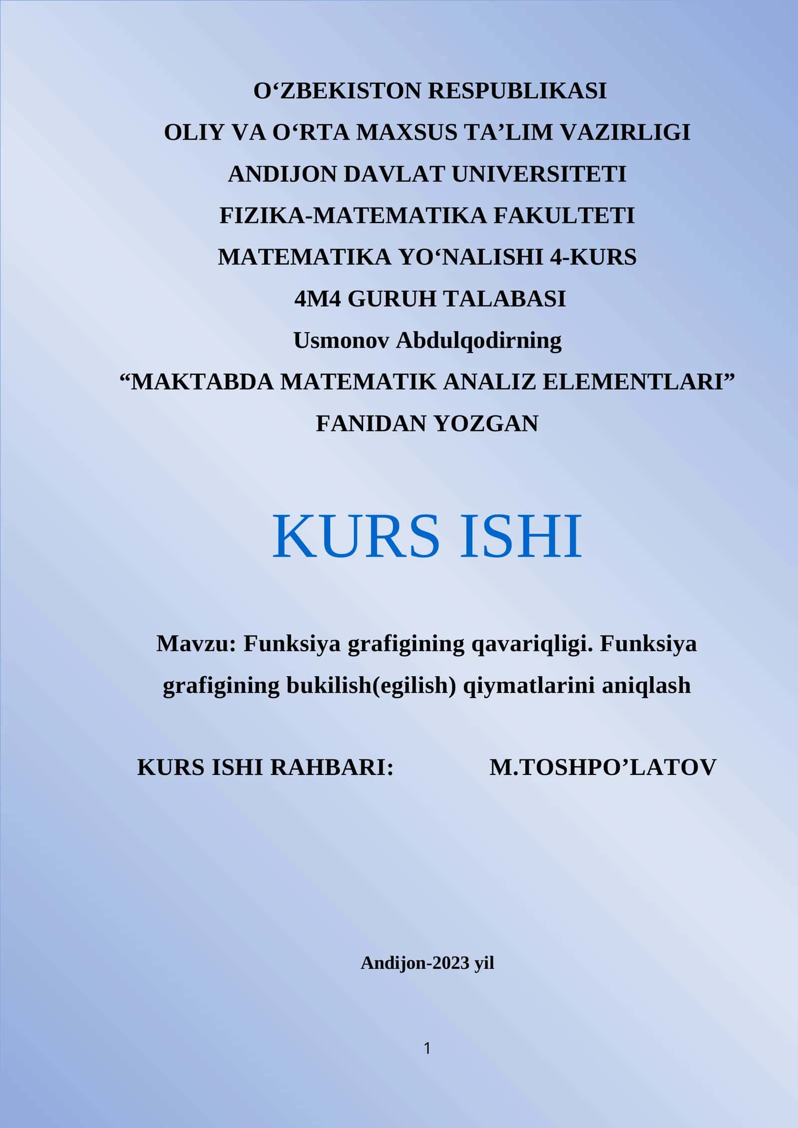 MAKTABDA MATEMATIK ANALIZ ELEMENTLARI 1