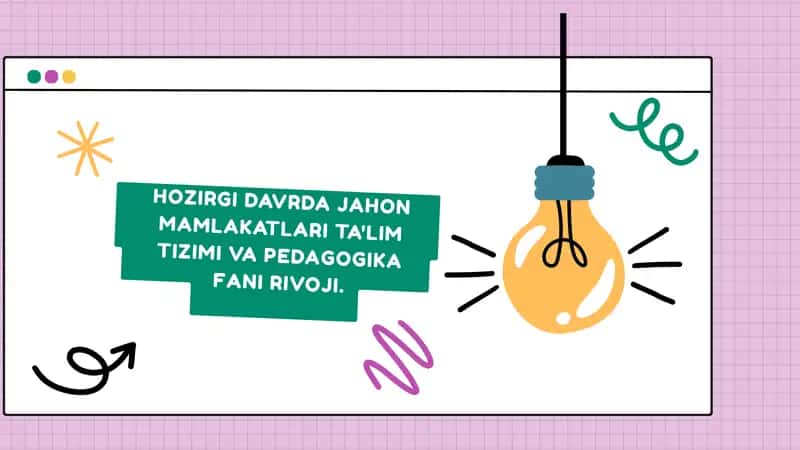 HOZIRGI DAVRDA JAHON MAMLAKATLARI TA'LIM TIZIMI VA PEDAGOGIKA FANI RIVOJI. 1