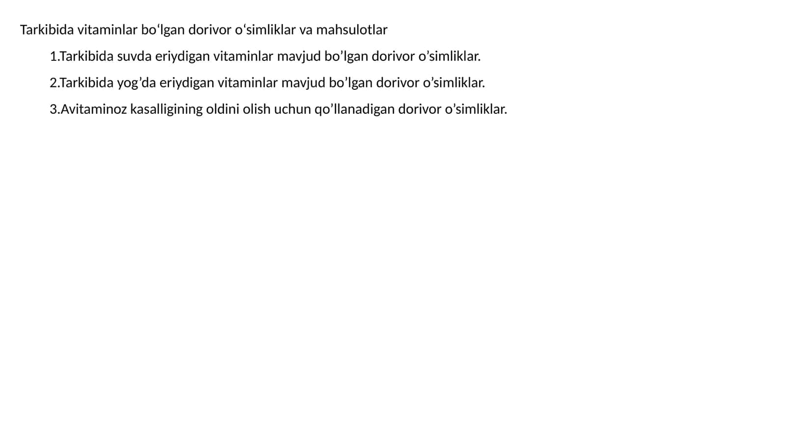 Dorivor o‘simliklar va mahsulotlar 1
