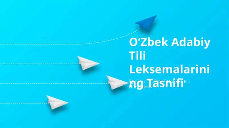 Oʻzbek Adabiy Tili Leksemalarining Tasnifi 1