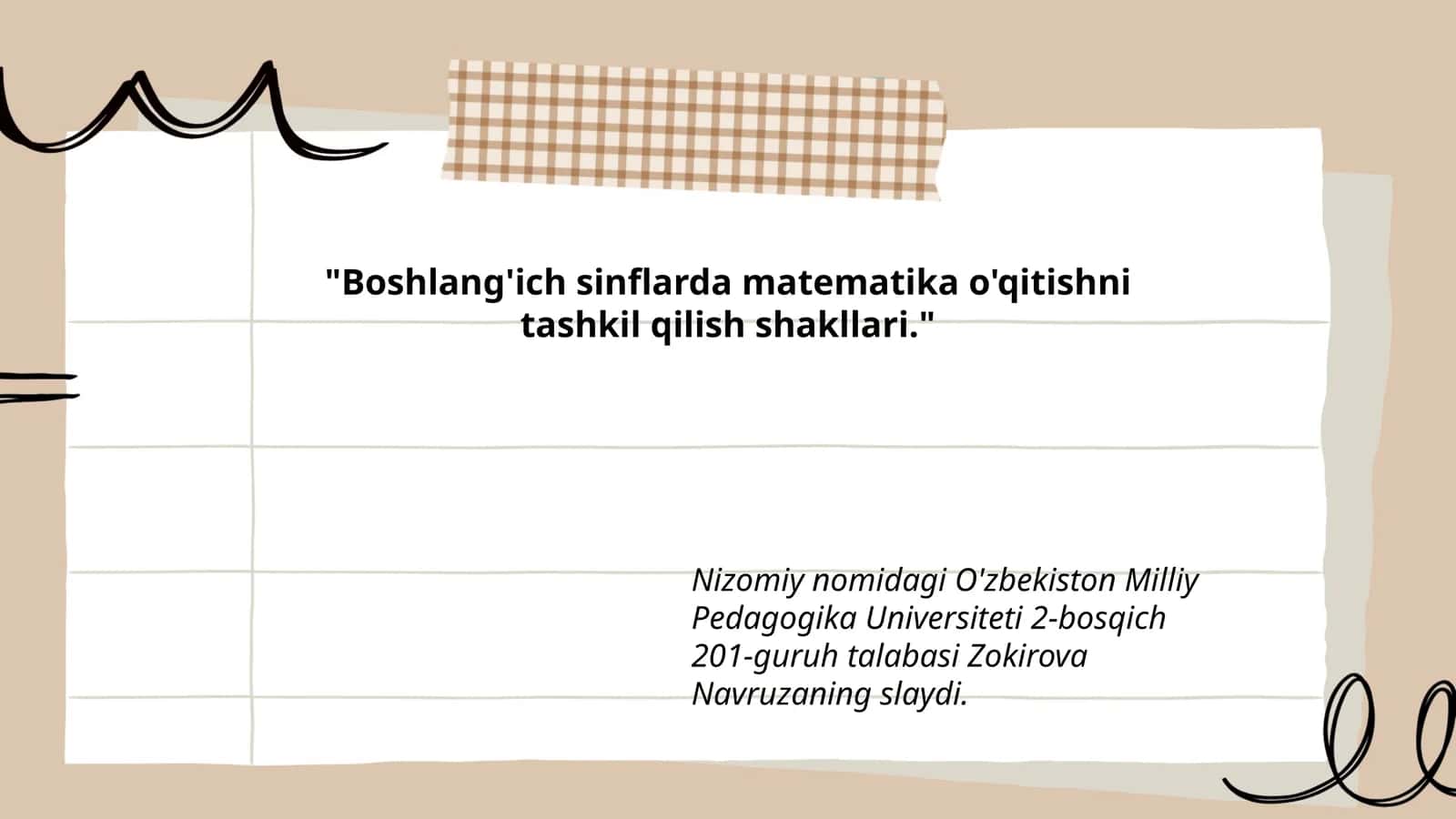Boshlang'ich sinflarda matematika o'qitishni tashkil qilish shakllari 1