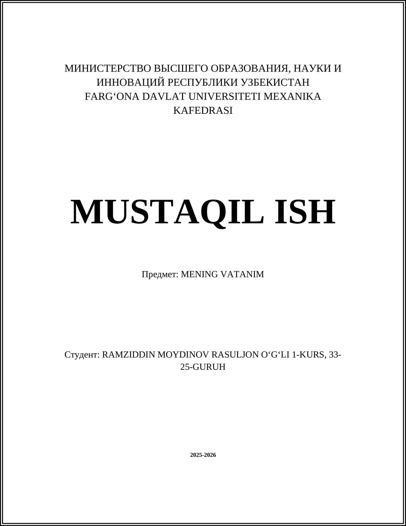 MENING VATANIM 1