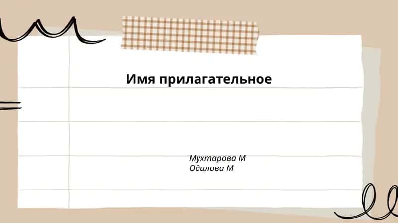 Типы прилагательных 1