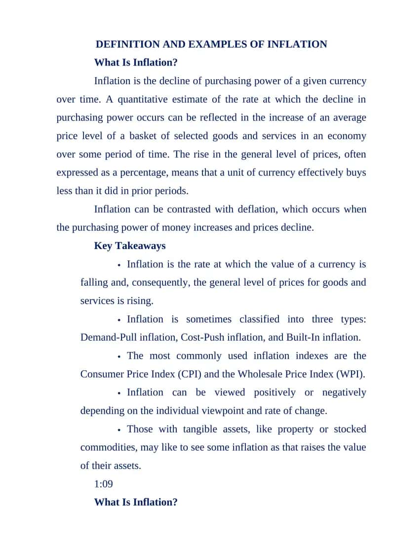 Definition and Examples of Inflation 1
