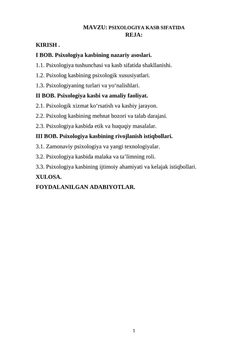 PSIXOLOGIYA KASB SIFATIDA 1