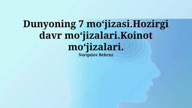 Olam Mo'jizalari 1
