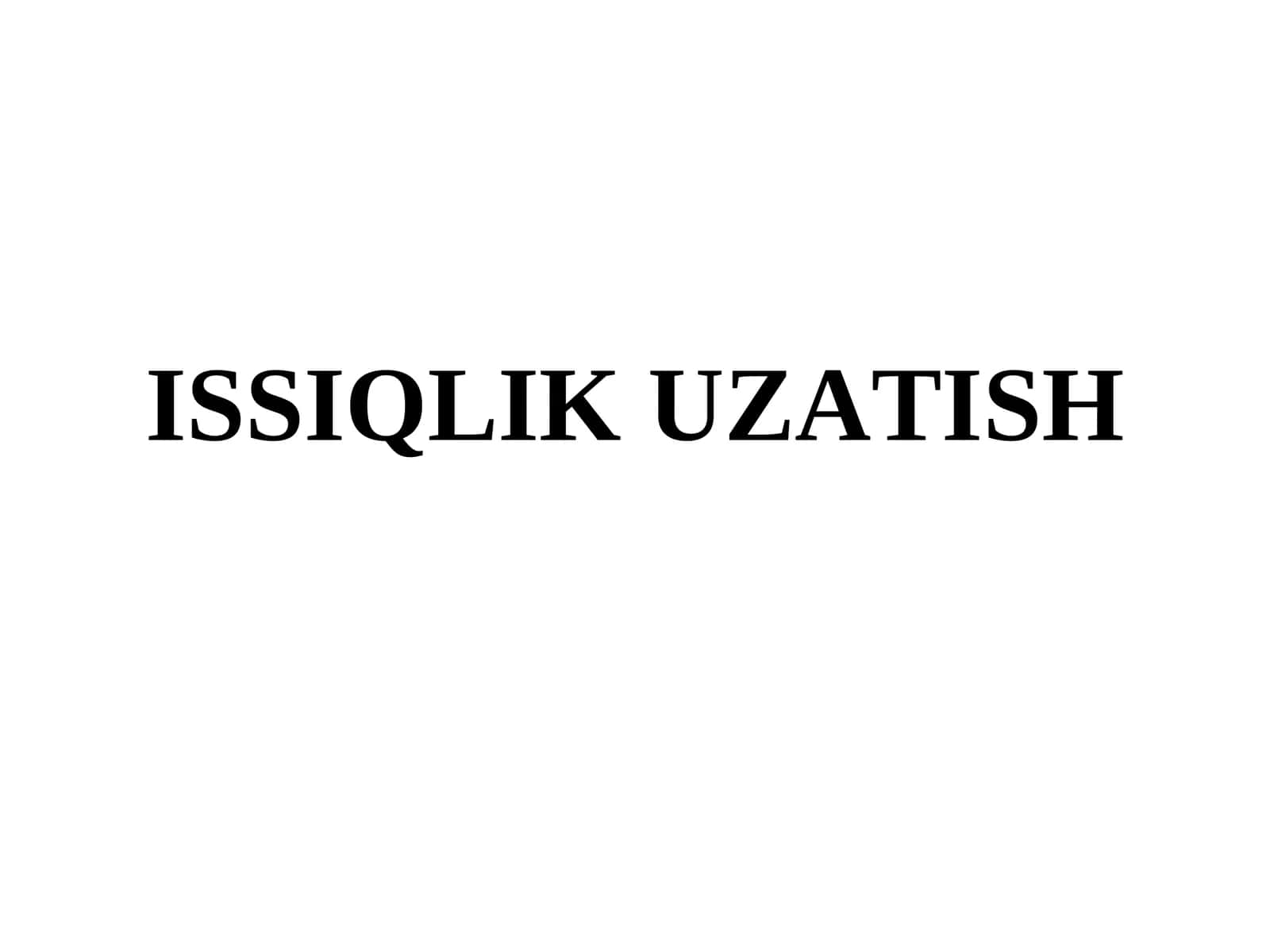 Issiqlik uzatish 1
