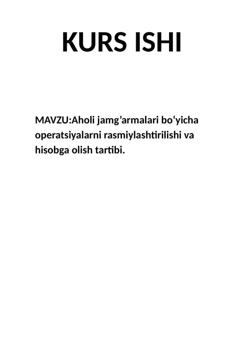 Aholi jamg’armalari bo‘yicha operatsiyalarni rasmiylashtirilishi va hisobga olish tartibi 1
