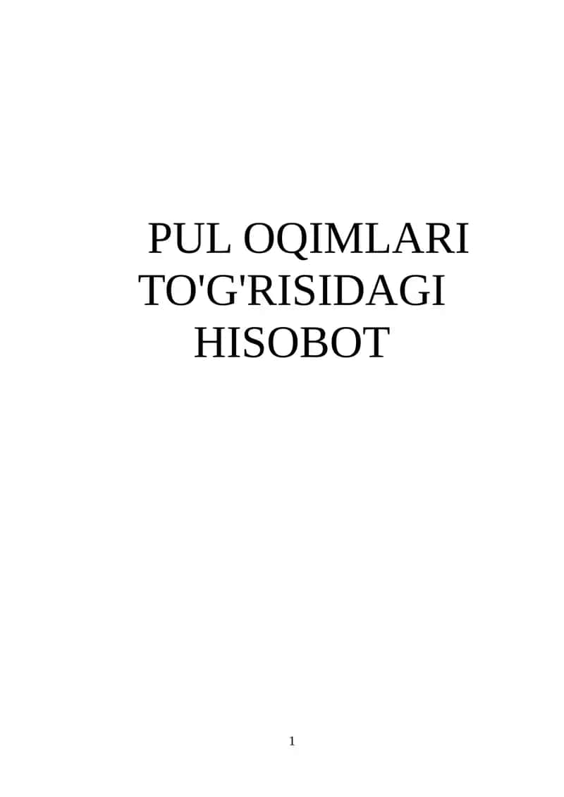 Pul Oqimlari Tushunchasi 1