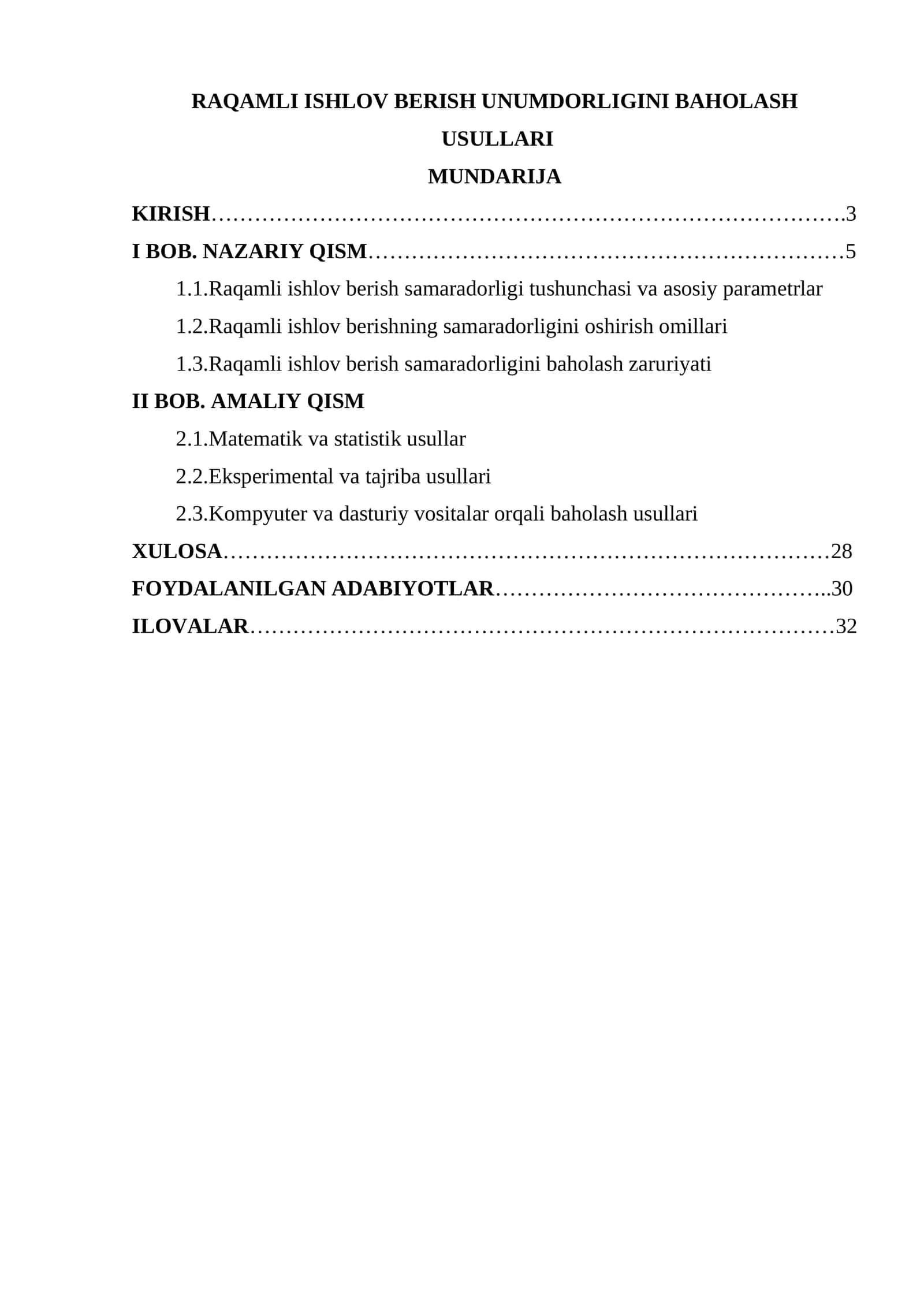 RAQAMLI ISHLOV BERISH UNUMDORLIGINI BAHOLASH USULLARI 1