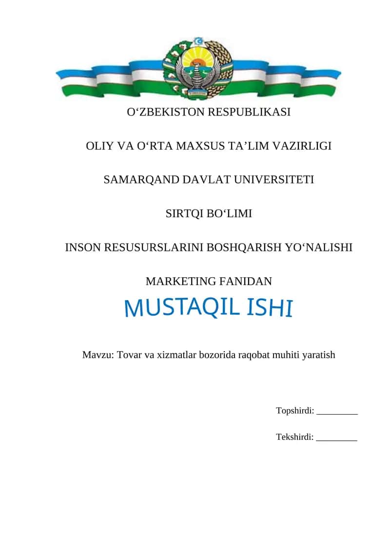 TOVAR VA XIZMATLAR BOZORIDA RAQOBAT MUXITINI YARATISH 1