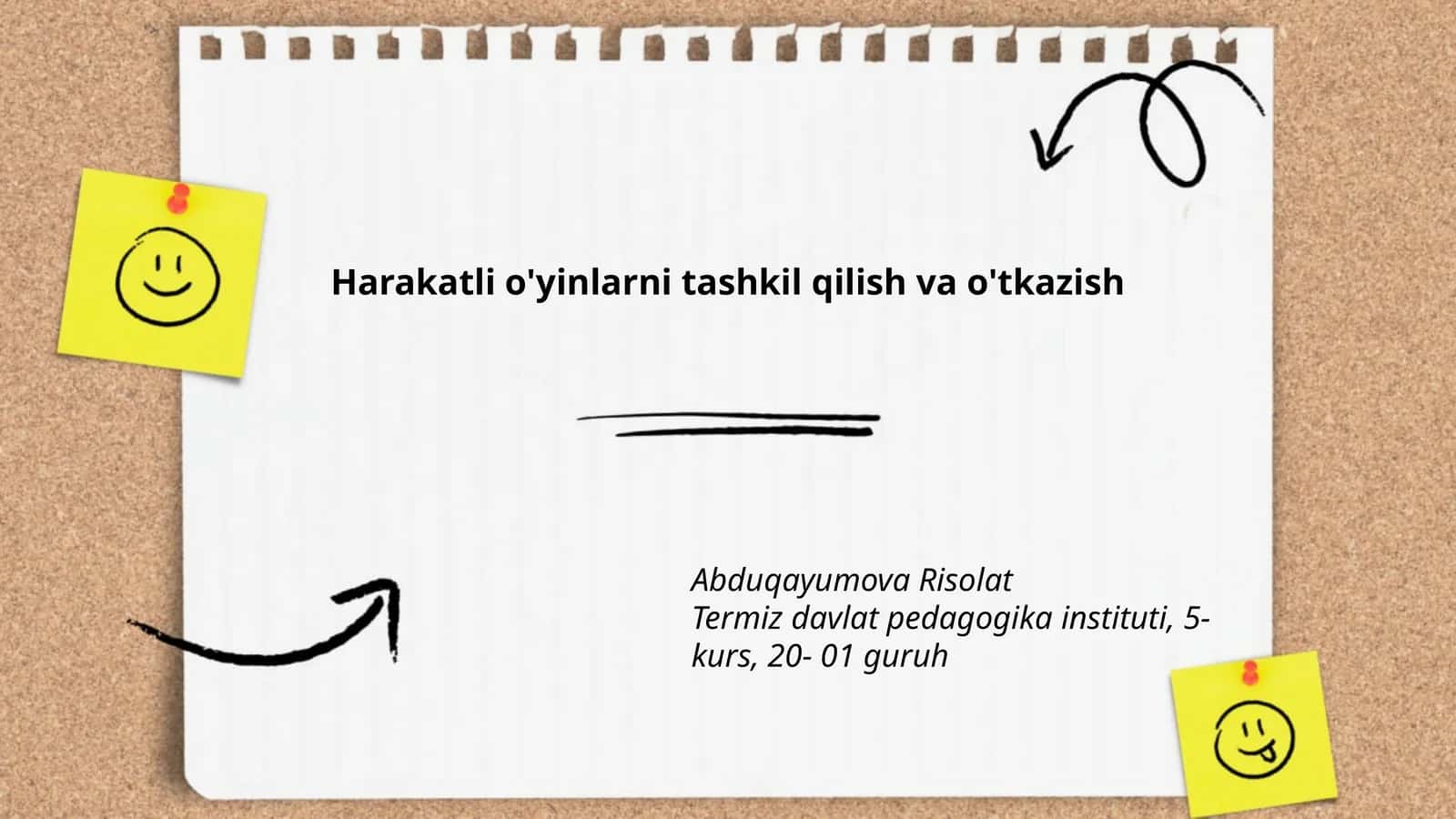 Harakatli o'yinlarni tashkil qilish va o'tkazish 1