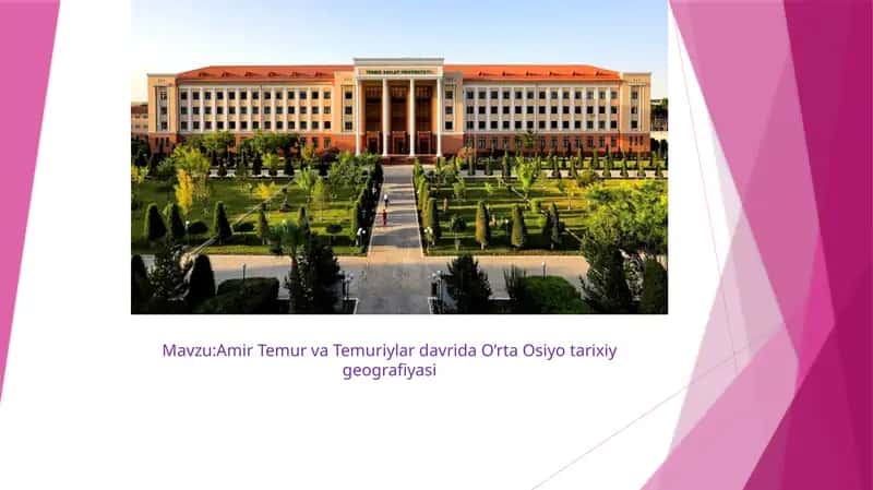 Amir Temur va Temuriylar davrida O'rta Osiyo tarixiy geografiyasi 1