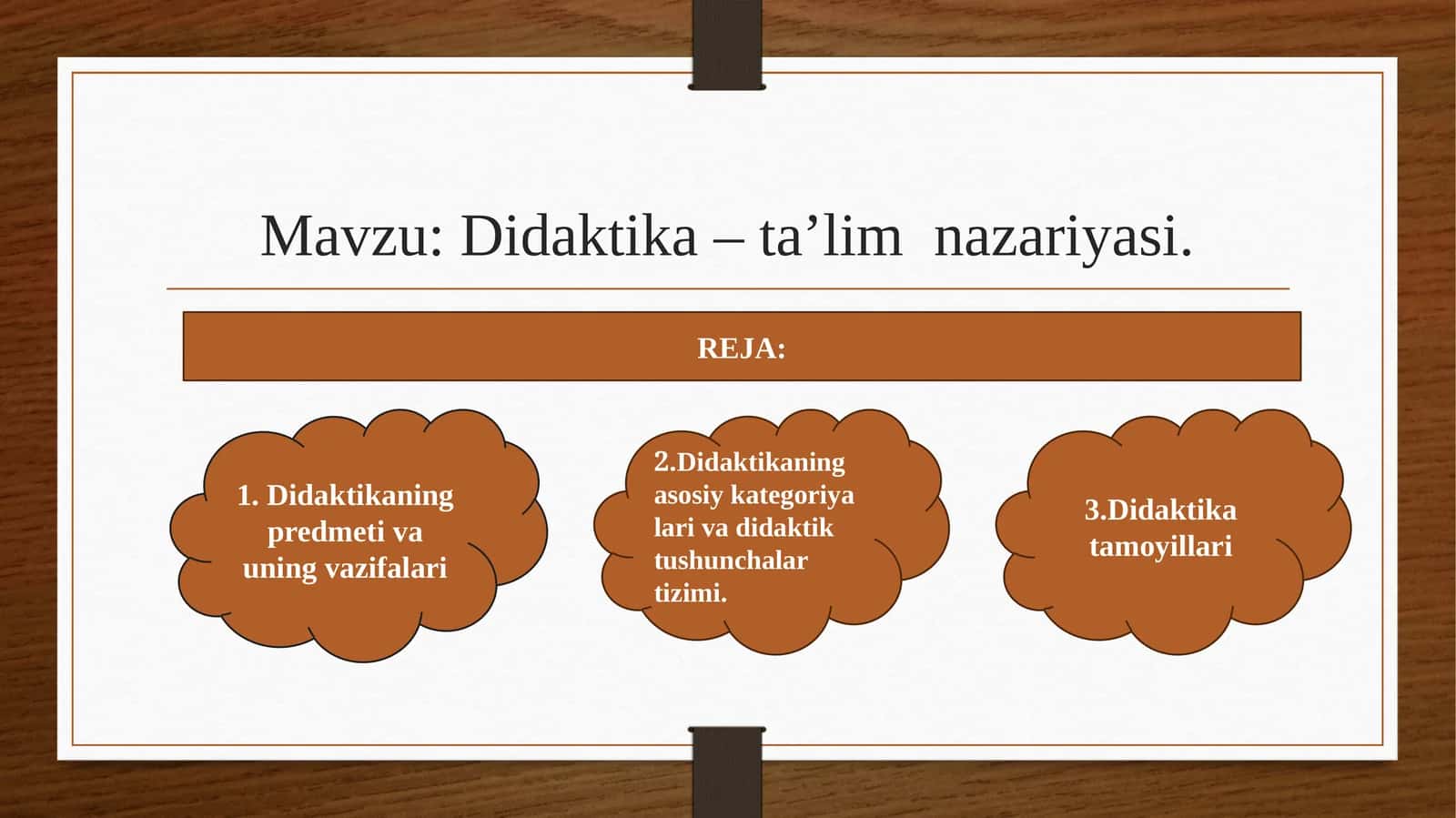 Didaktika - ta’lim  nazariyasi 1