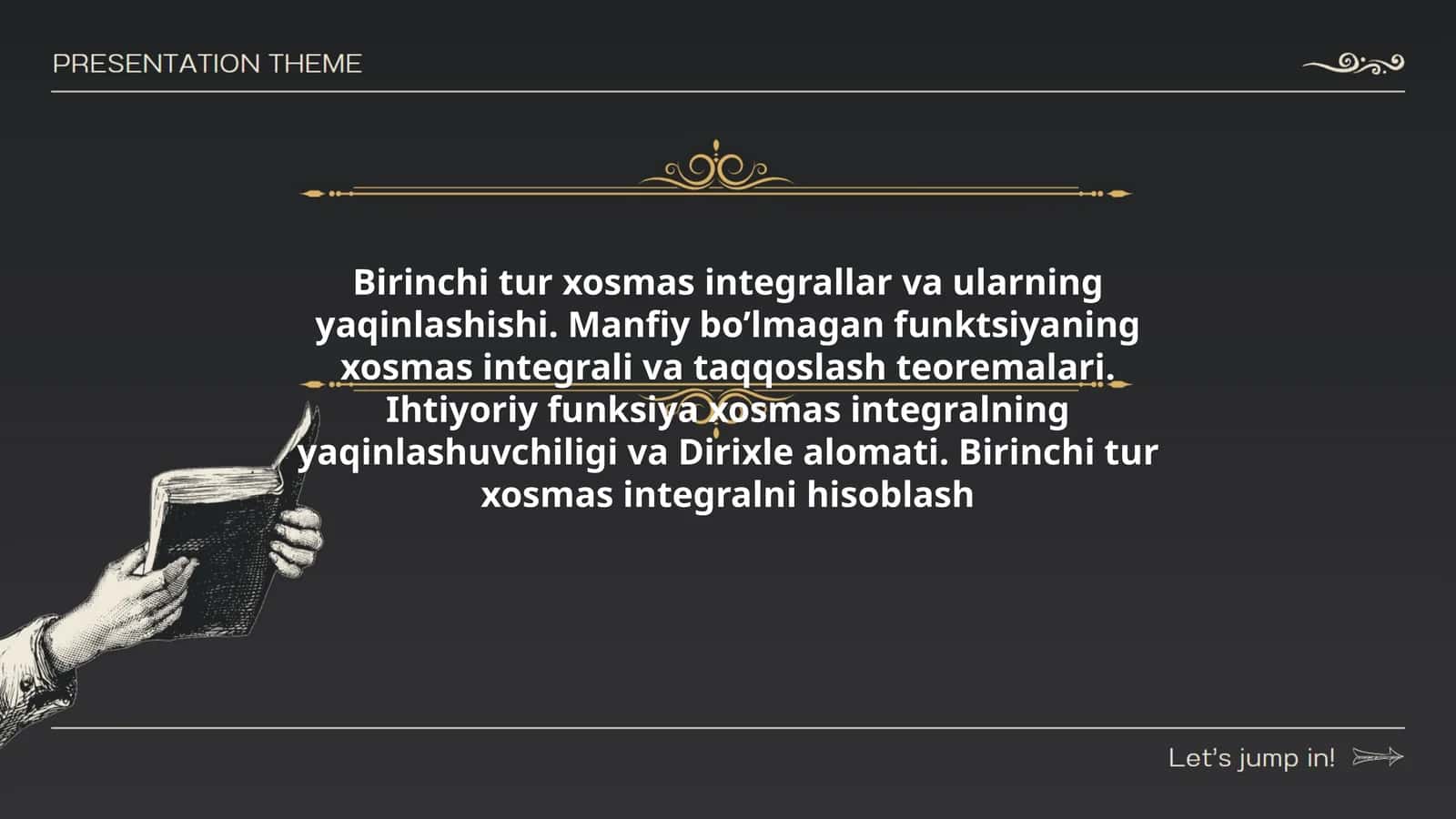 Birinchi tur xosmas integrali 1