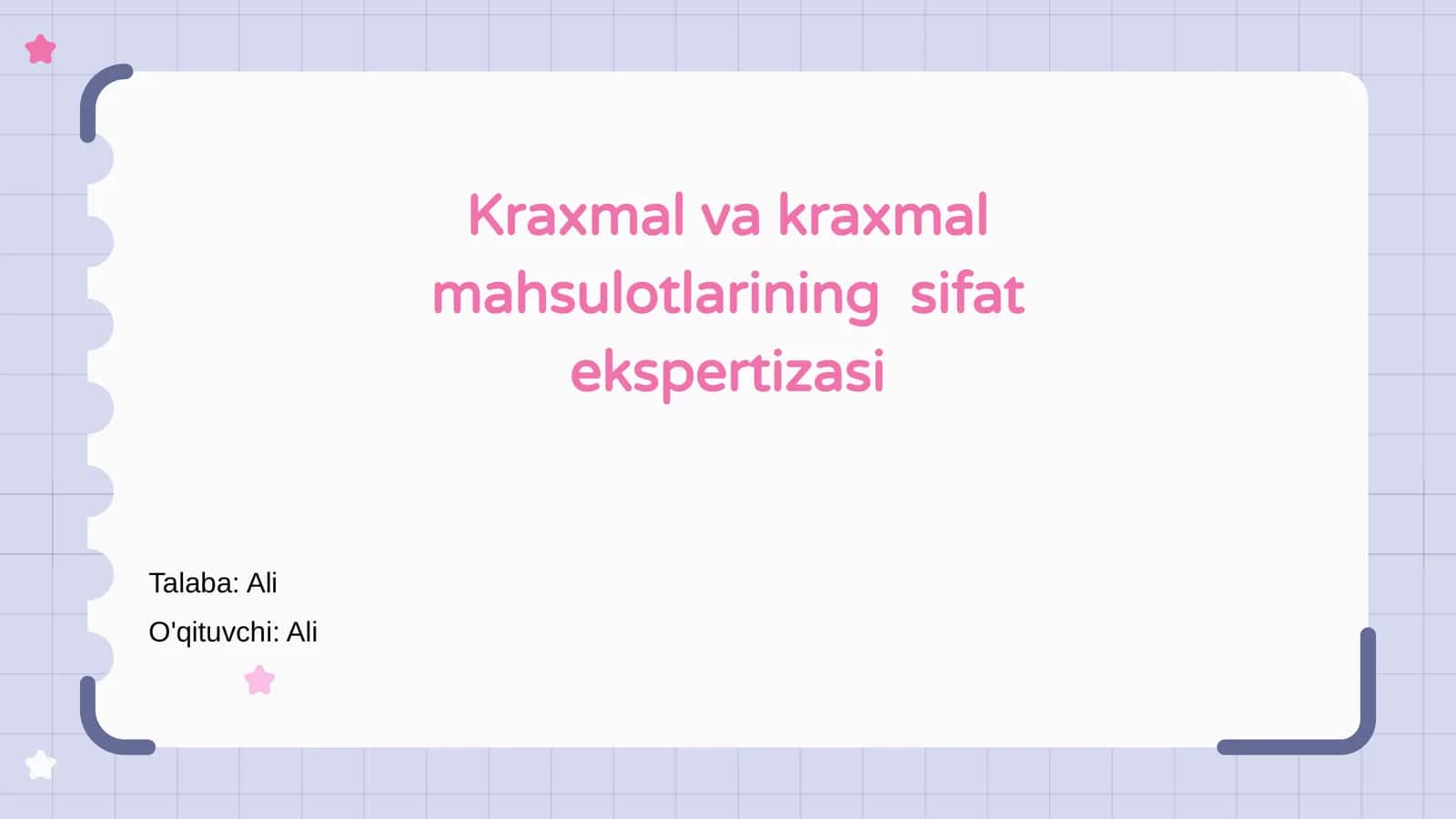 Kraxmal va kraxmal mahsulotlarining sifat ekspertizasi 1