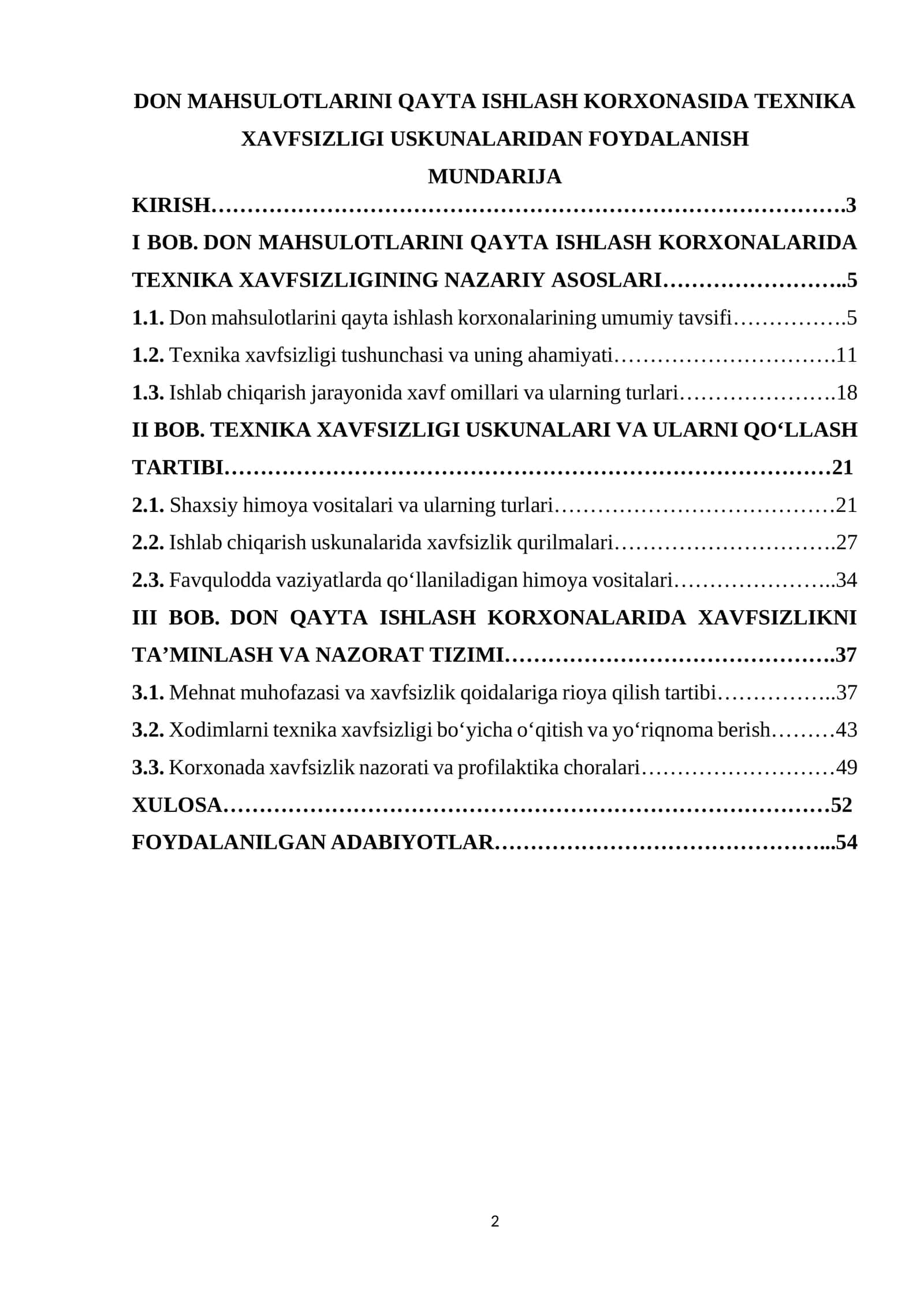 Don mahsulotlarini qayta ishlash korxonasida texnika xavfsizligi uskunalaridan foydalanish 1
