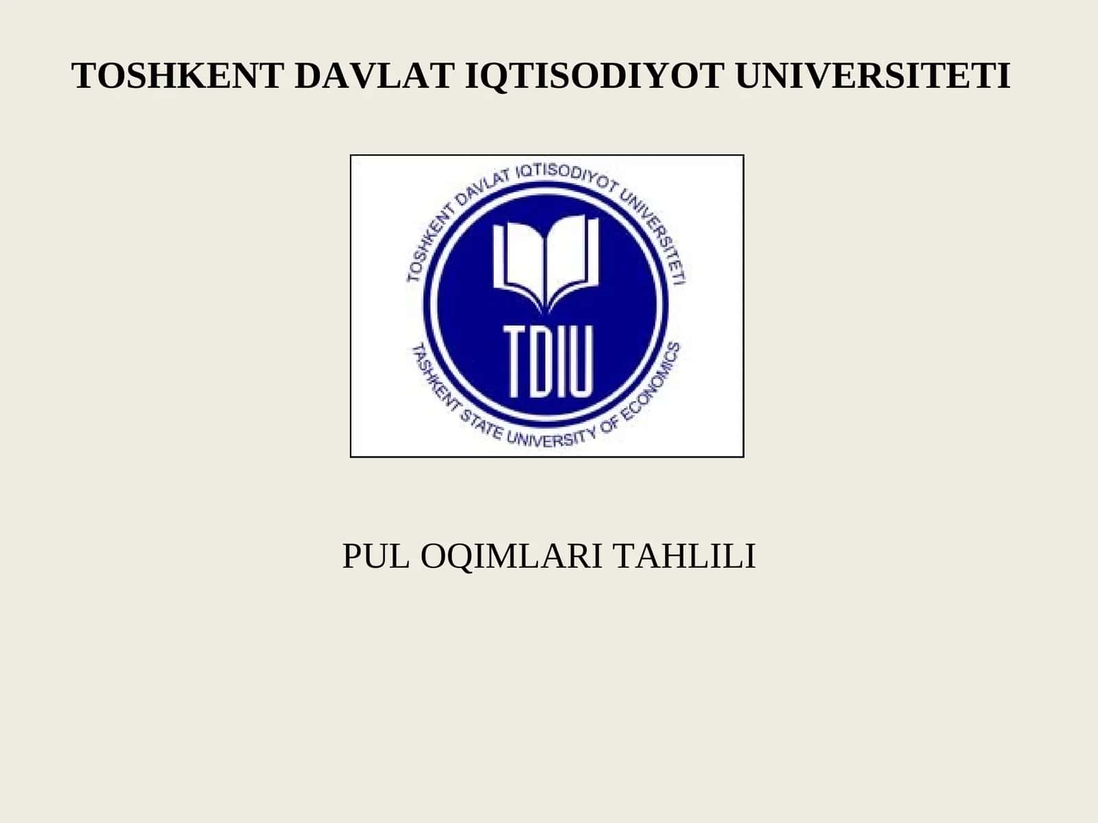 PUL OQIMLARI TAHLILI 1