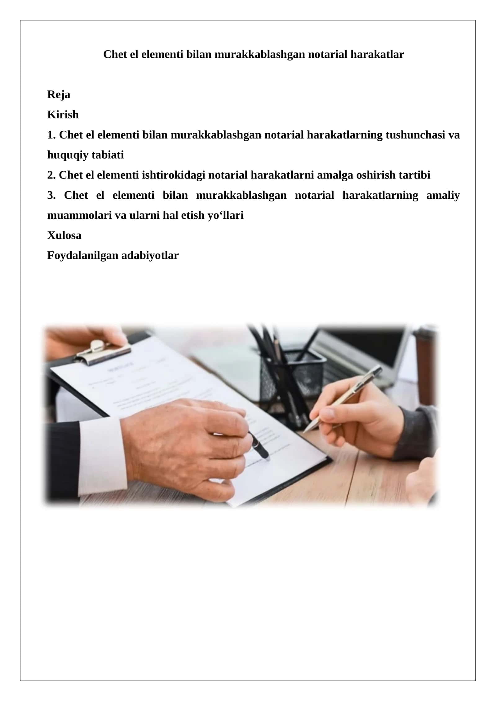 Chet el elementi bilan murakkablashgan notarial harakatlar 1
