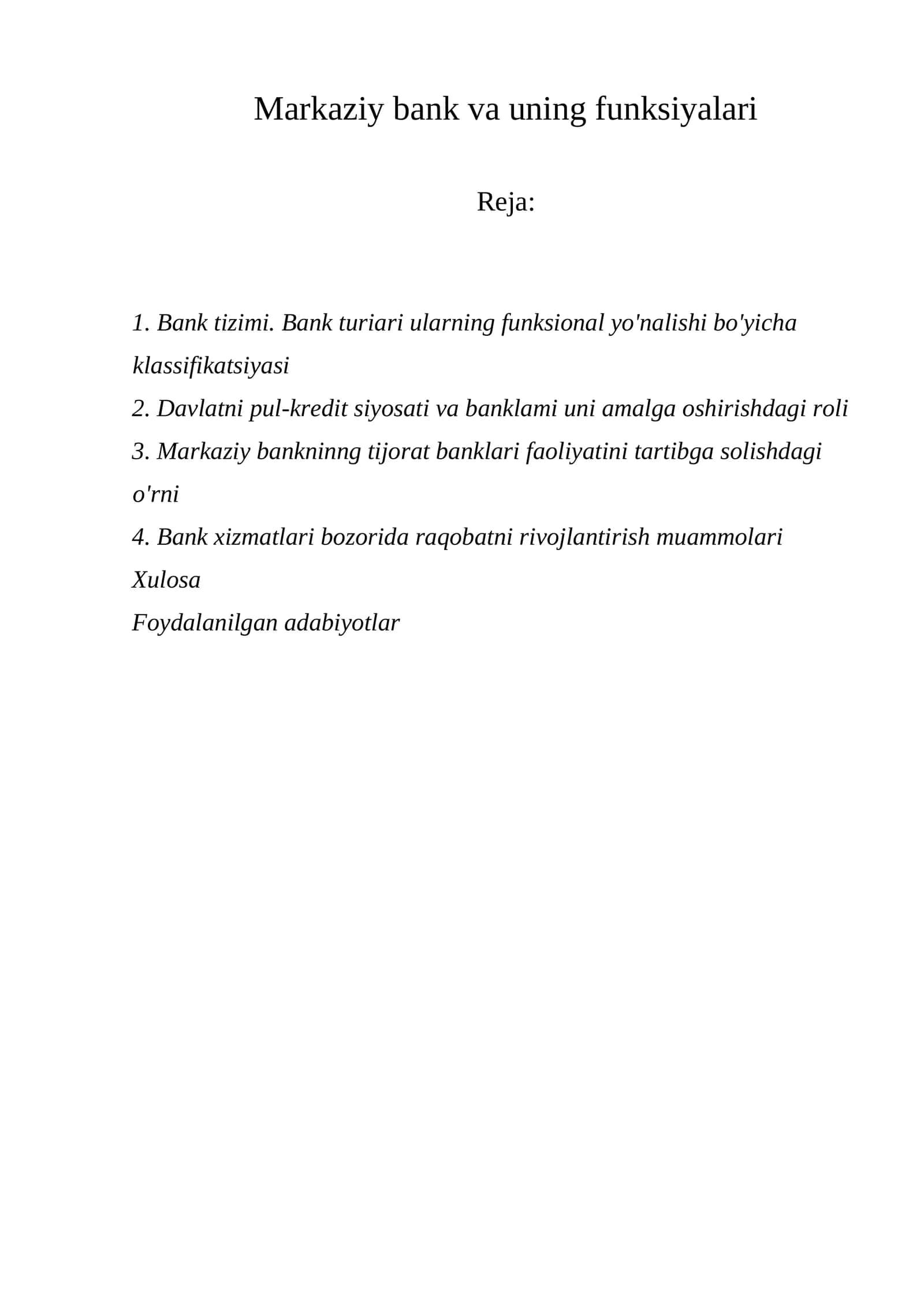 Markaziy bank va uning funksiyalari 1