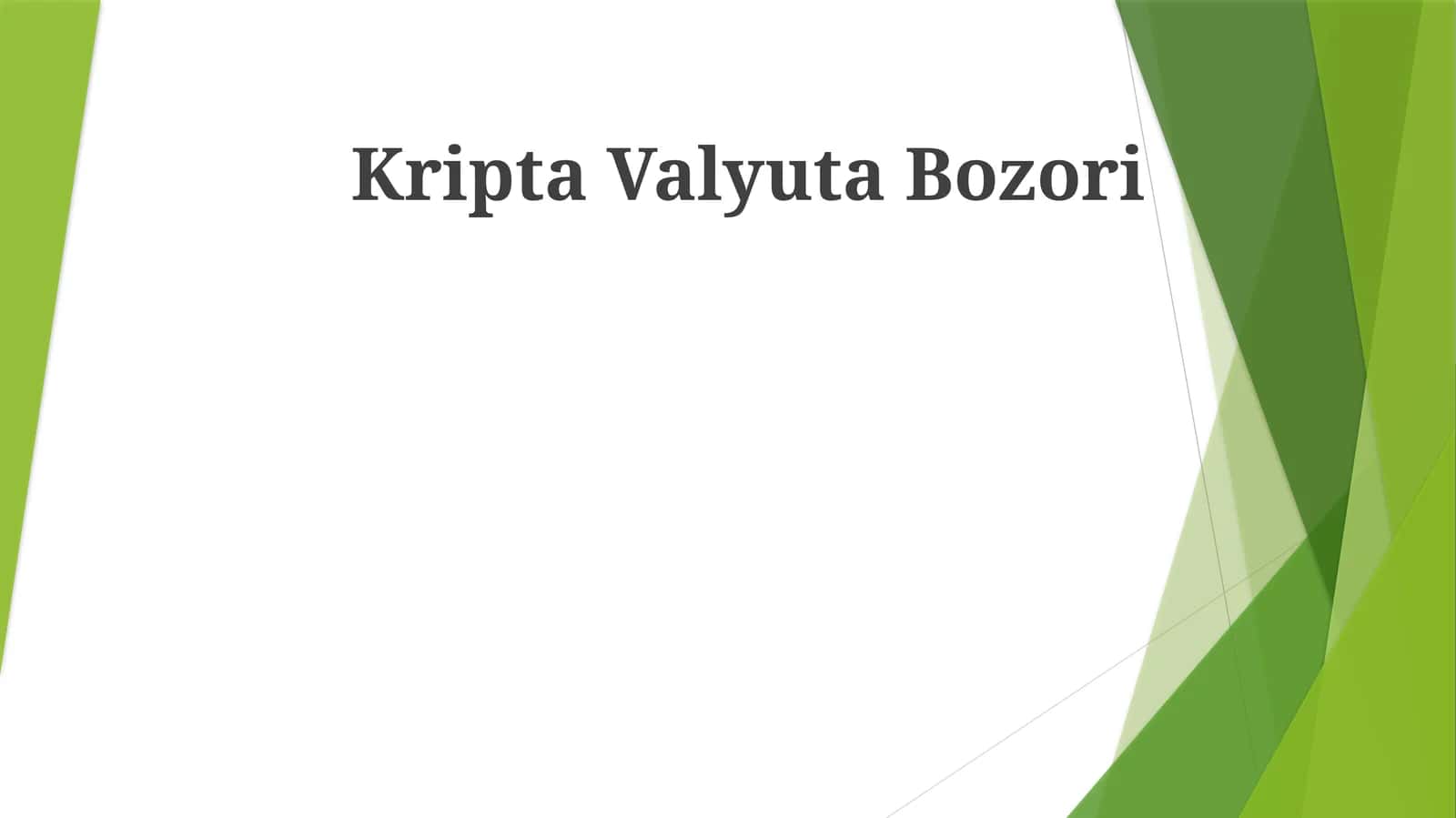Kripta Valyuta Bozori 1
