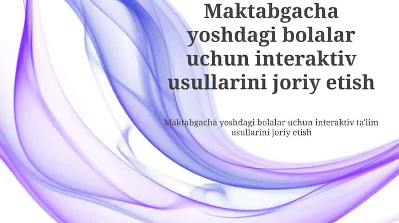 Interaktiv usullar 1