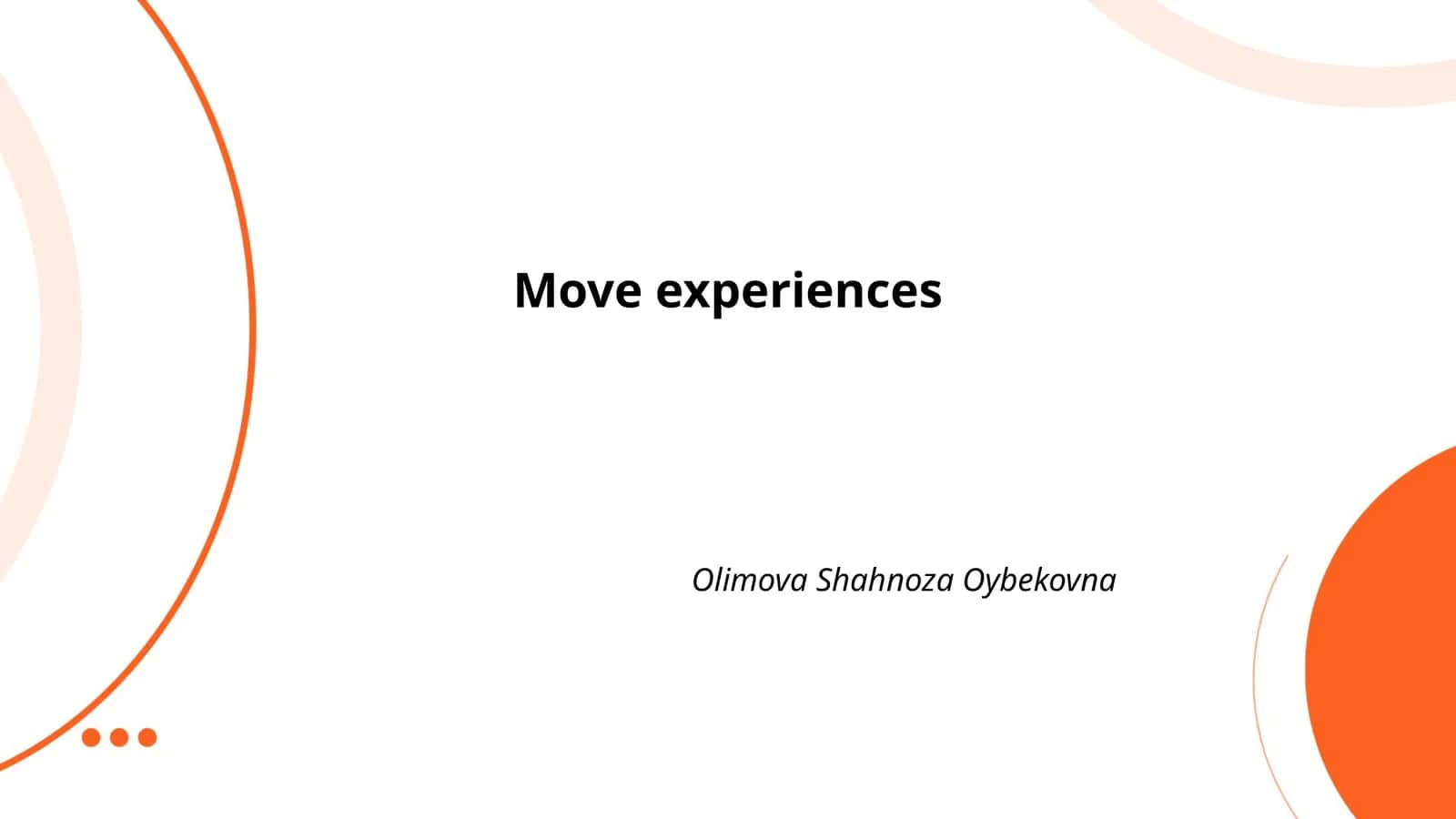 Move experiences 1