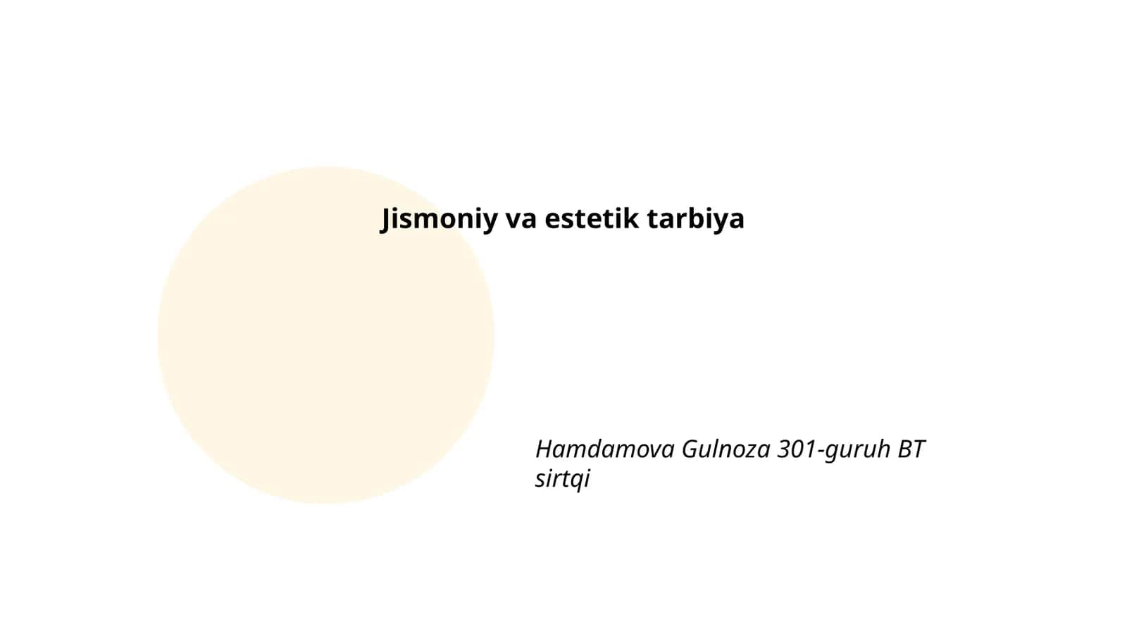 Jismoniy va estetik tarbiya 1
