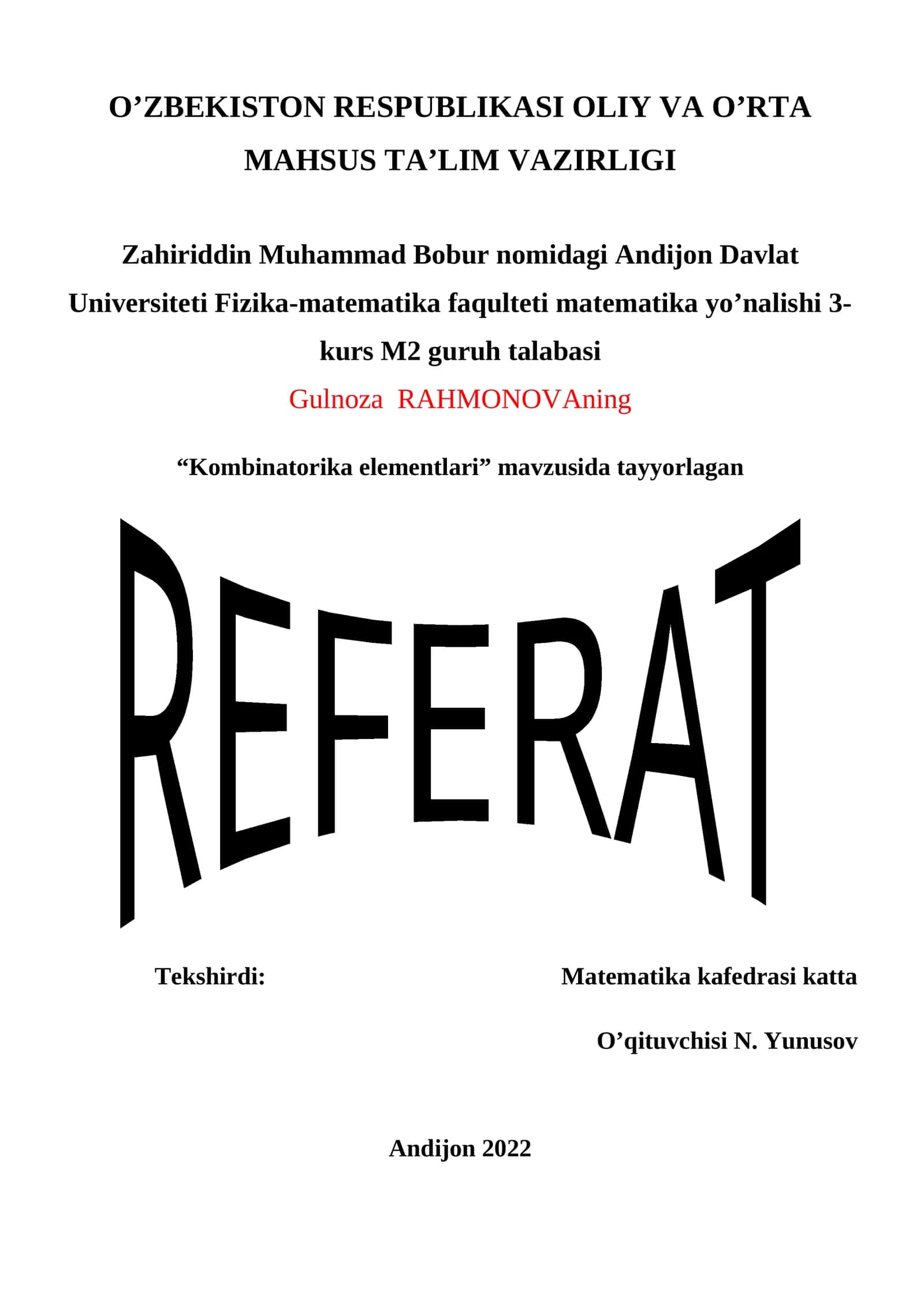 Kombinatorika elementlari 1