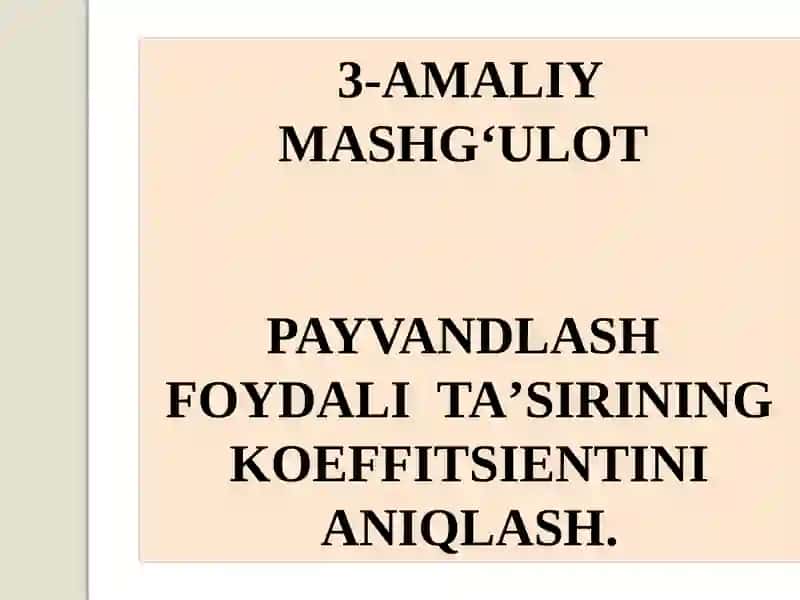 3-AMALIY MASHG‘ULOT PAYVANDLASH