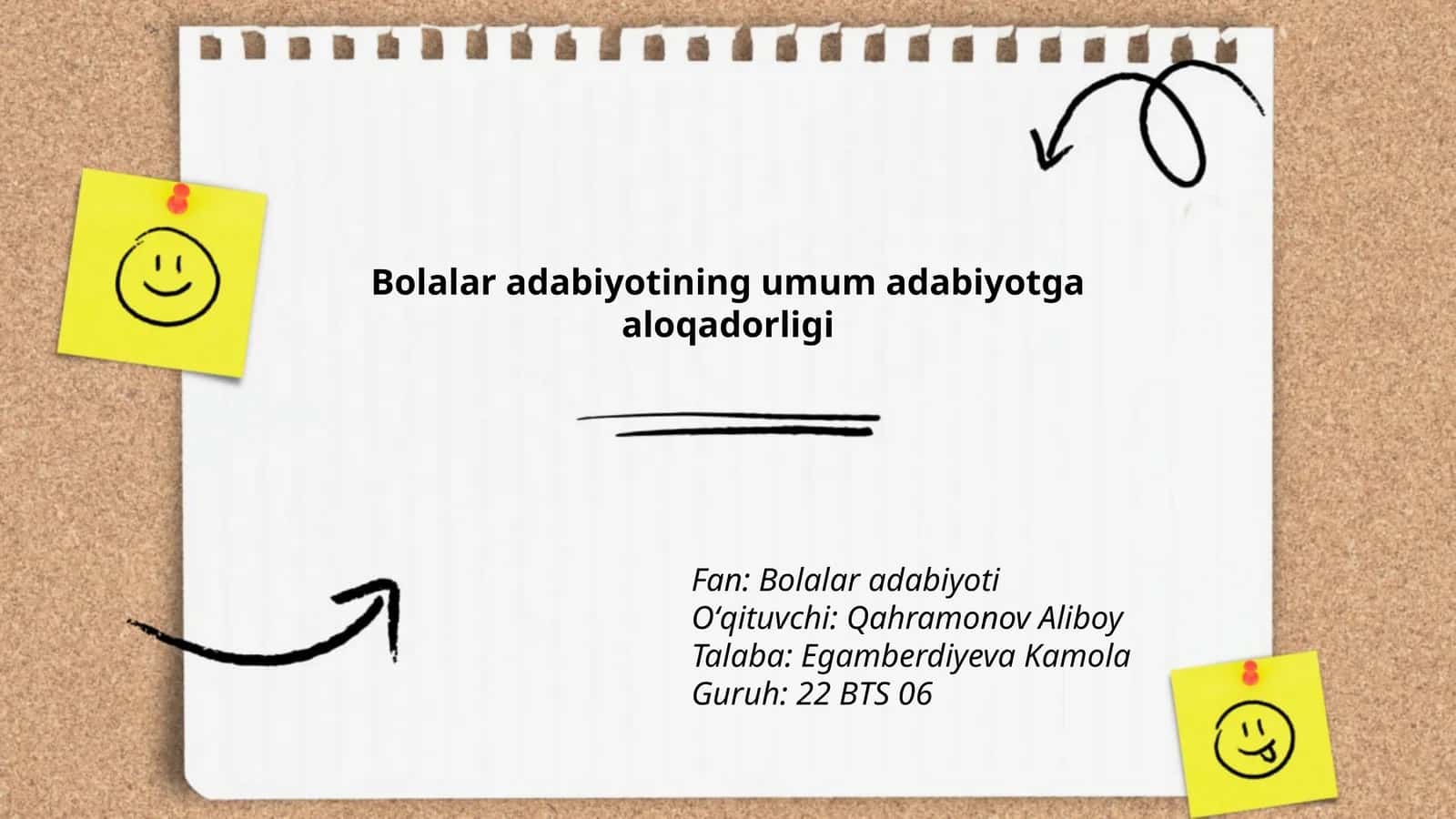 Bolalar adabiyotining umum adabiyotga aloqadorligi 1