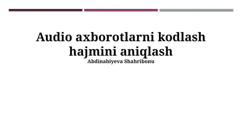 Audio Fayl Hajmini Hisoblash Formulalari 1