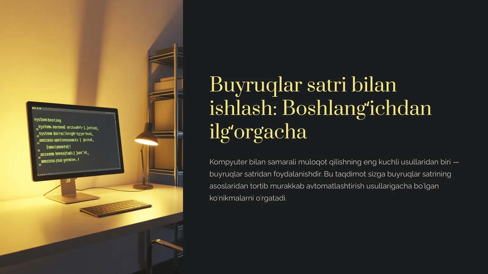 Buyruqlar satri bilan ishlash: Boshlangʻichdan ilgʻorgacha 1