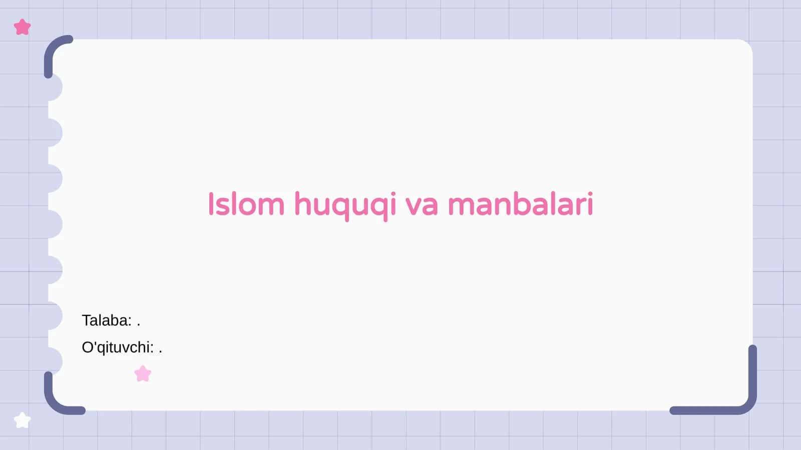 Islom huquqi va manbalari 1