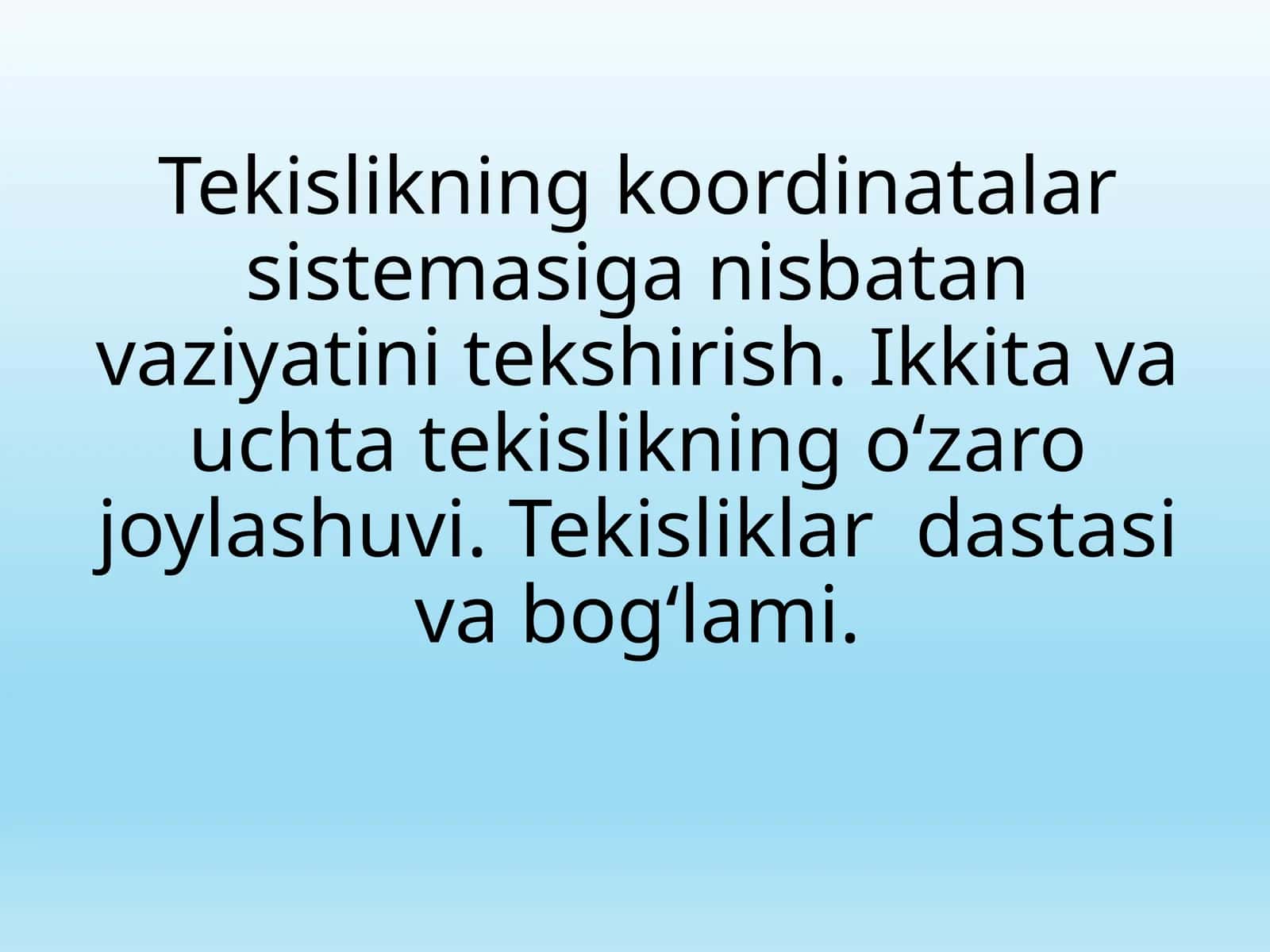 Tekislikning affin reperdagi turli tenglamalari 1